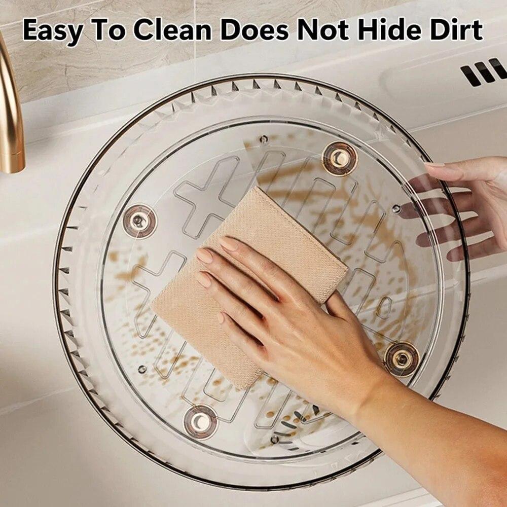 Bandeja giratória para temperos, armário de despensa, plataforma giratória com base, recipiente para armazenamento, organizador de cozinha para temperos, caixa de armazenamento de cosméticos