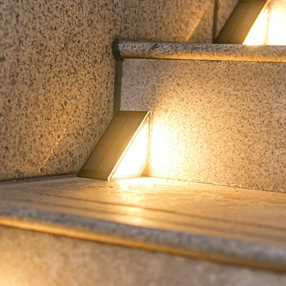 4 PCS LED Solar Step Lights, Waterproof Outdoor Stair Lights, Solar Deck Lights Outdoor Solar Landscape Lighting for Yard, Patio