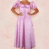 Women's Printed French Floral Backless Slim-fitting Suspender Split-ended Dress