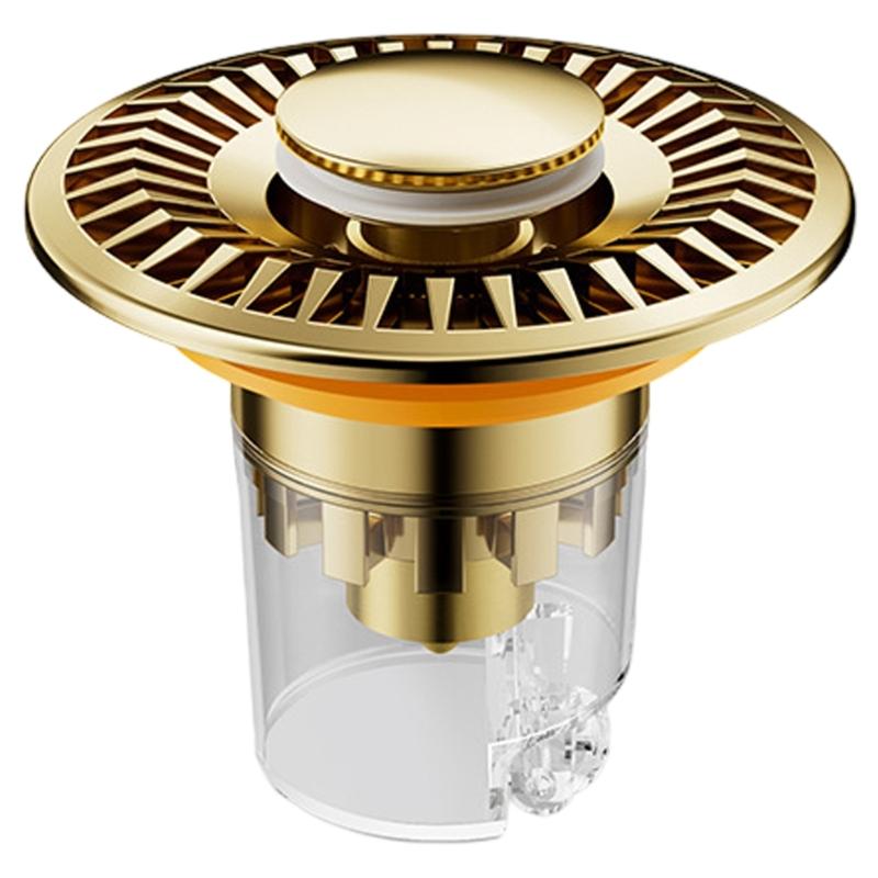 Sink Drain Plugs Bounce Drain Bathtub Water Sealing Plugs Anticlogging Push-type Bounce Cores Drain Hair Catcher золотой