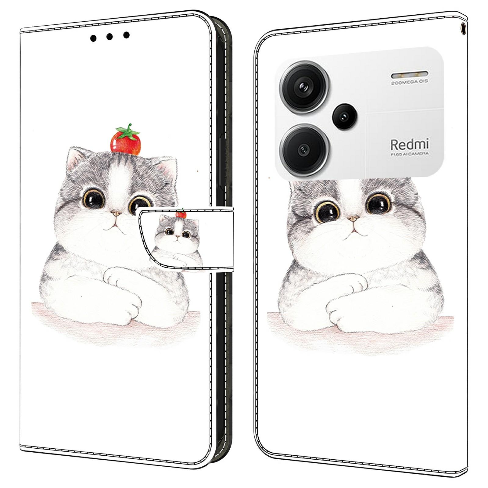 

Для Xiaomi Redmi Note 13 Pro+ 5G Чехол С рисунком Печать Противоударный Кожаный Чехол-книжка Кошелек Чехол для телефона Cute Cat