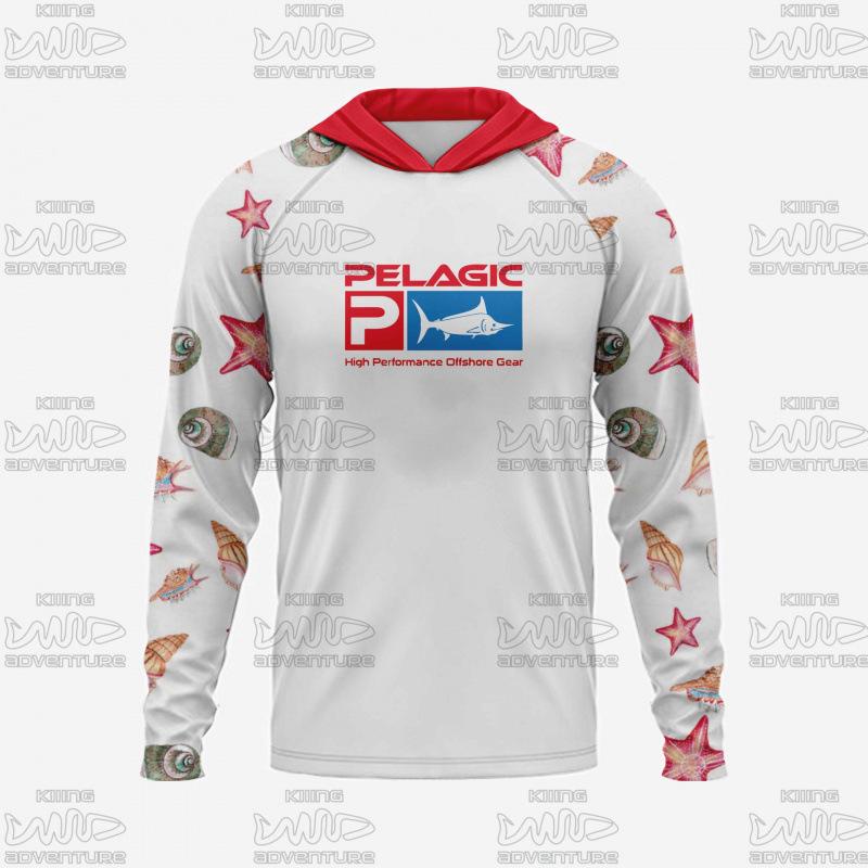 PELAGIC Рубашка с капюшоном для морской рыбалки на открытом воздухе защита от УФ-излучения L 2790₽