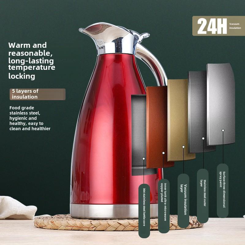 "304 Stainless Steel 2L Vacuum Insulated Thermos Pot for Cold Water or Coffee"