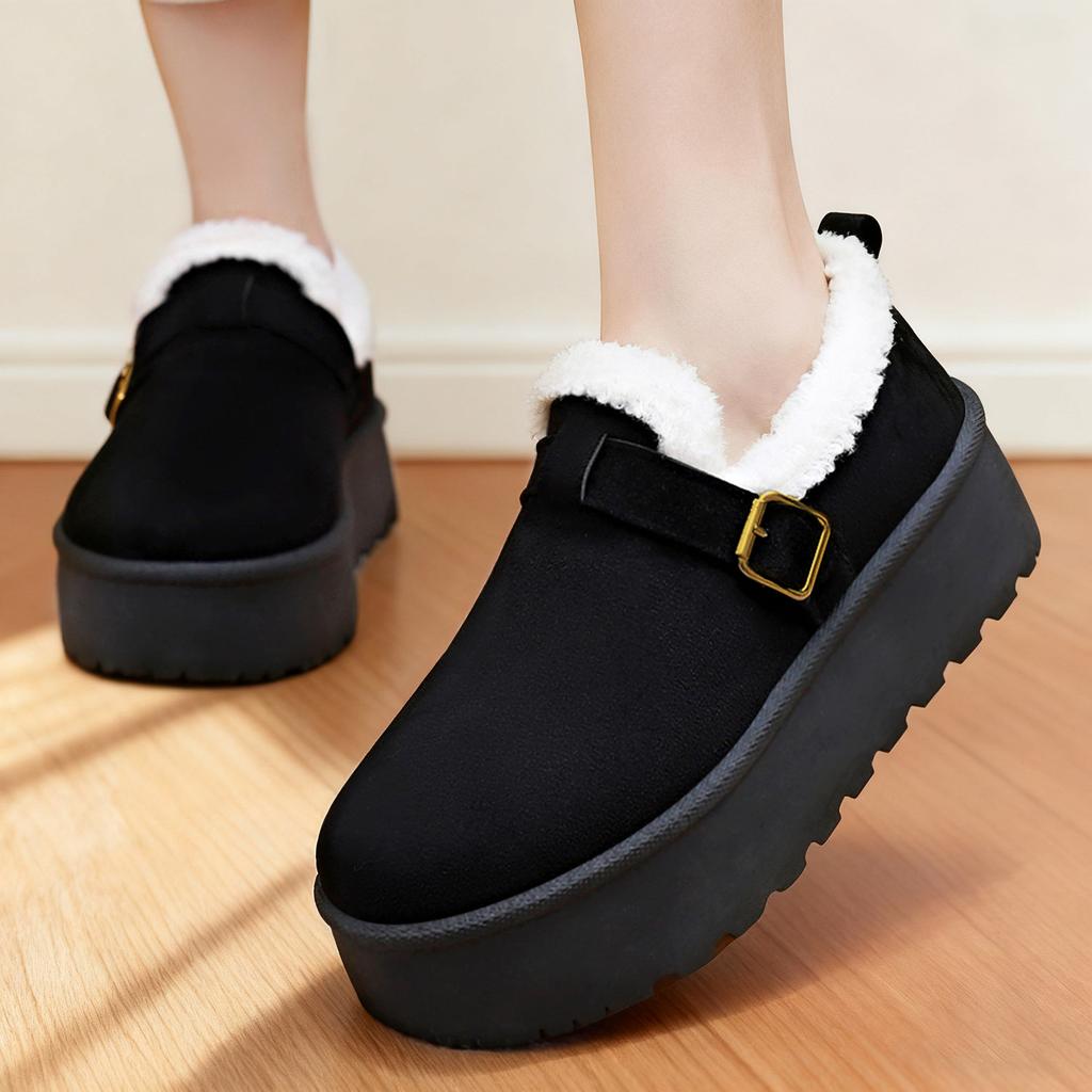 Zapatos de terciopelo de invierno para mujer talla grande zapatos de algodón TEMU botas de nieve botas de algodón con plataforma para aumentar la altura zapatos cálidos y esponjosos