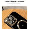For iPhone 13 Pro Max Magnetic Phone Case Electroplating TPU Cover with Lens Film