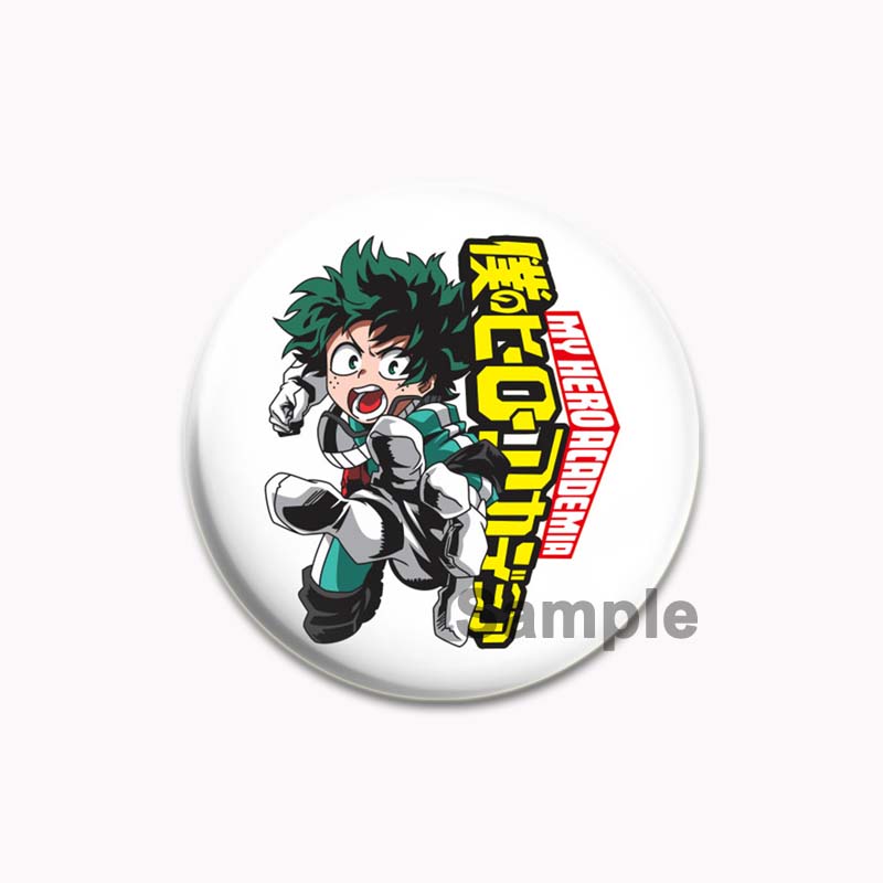 32/44/58mm Anime My Hero Academia Brooch Midoriya Izuku Bakugou Katsuki Todoroki Shoto Cartoon Badge Accessories Jewelry Gift Handmade Round Pins