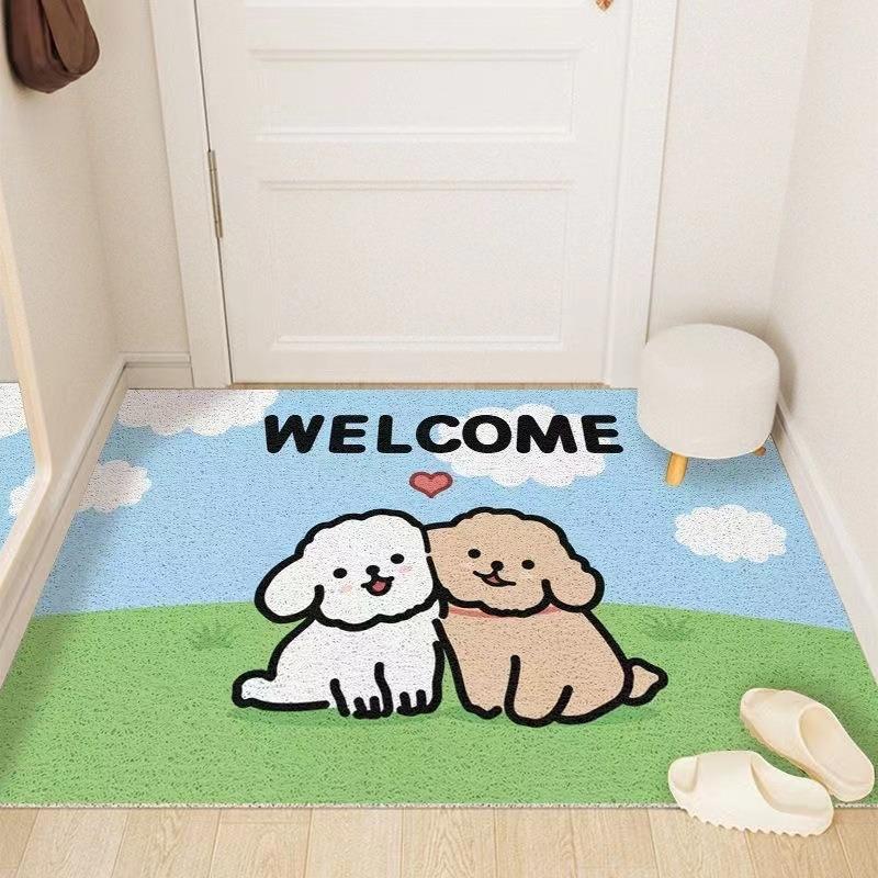 Cute Puppy Welcome Mats Dog Lover Doormats Hello Home Design Pet Theme Entrance Mats for Animal Lovers