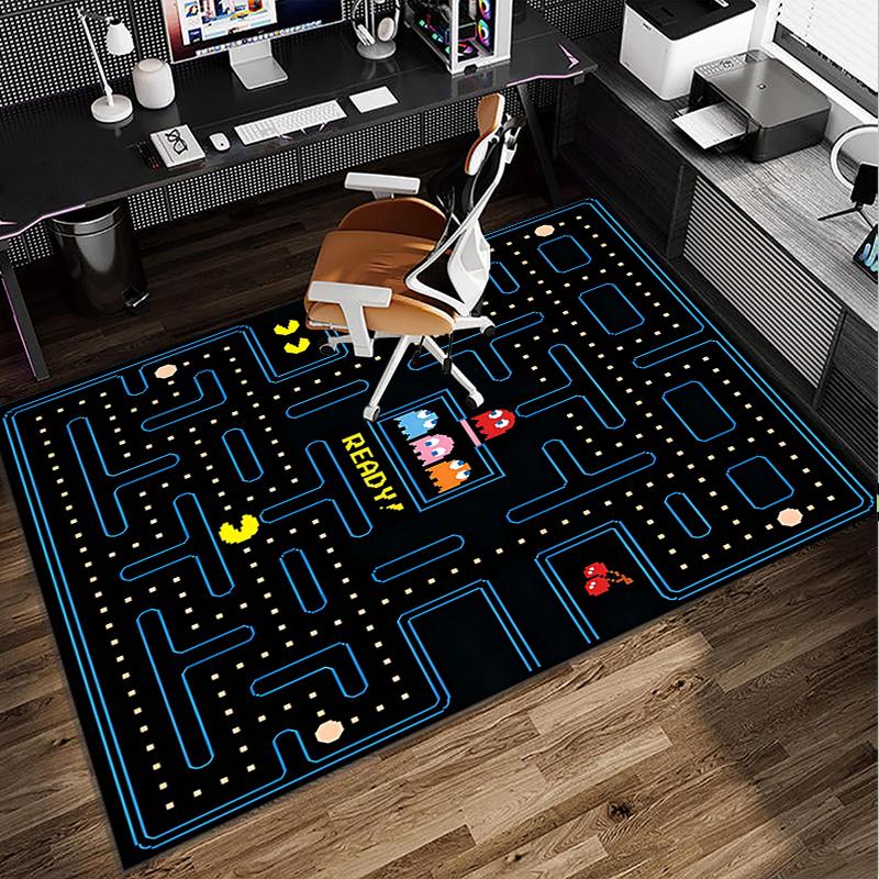 Pac game Adventure Office Rug Chair Mat, Game Carpet, Suitable for Front Door, Bedroom, Living Room, Desk, Holiday Gift