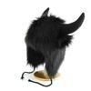Funny bull head plush Lei Feng hat, women's winter warm ear protection, windproof and cold riding bull devil hat, Halloween