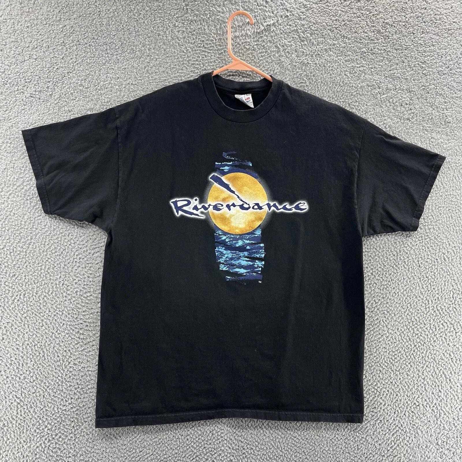

VINTAGE Riverdance T Shirt Men Extra Large Black Musical Theater Graphic 90s M