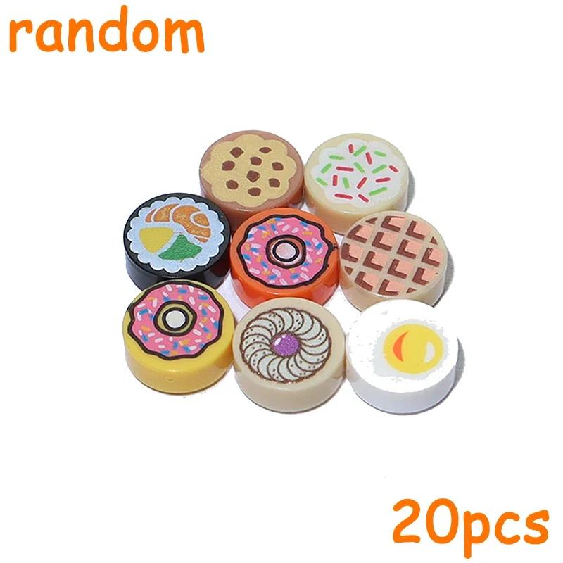 Building Blocks Food MOC Food Accessories Fish Bread Pizza Chocolate Fruit Carrot Hamburger Chips Chicken Bottle Bricks Toys