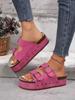 Fashion Spring/Summer 2025 New Fashion Thick-soled Birken Riveted Flip-flops and Metal Buckle Beach Women's Shoes