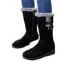 Winter Snow Boots Shoes Fleece Thickened Medium Tube Martin Boots Wedge Heel Non-slip Warm Side Zipper Cotton Boots