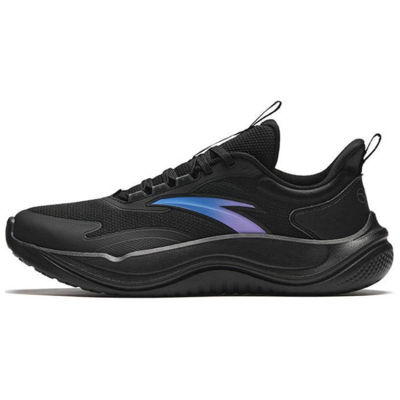 Anta Cushioning Breathable Lightweight Rebound Low top Running Shoes Men's Black Sneakers 912427701Q-3