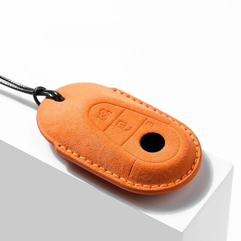 Mocka Bilnyckelfodral Fjärrkontrollskydd Skal Hållare Kedjeskydd Fob För Mercedes Benz Nya C260L E300L S400L EQE GLC CLE C E S-Klass