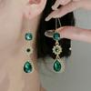 Hängeohrringe im Vintage-Stil mit facettierten Edelsteintropfen und kunstvollem Metallhaken-Design für Damen Modeschmuck-Accessoires