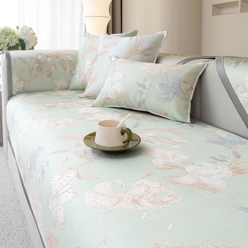 funda sofá  Light luxury Wave Slipcover Funda Home Non-slip Ice Silk Sofa Cushion Couch Sofa Cover
