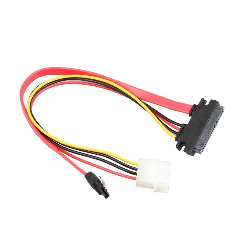 IDE SATA3.0 Cable Splitter to Integrated for Hard Disk Optical Drive Data Cable Power Cord SATA 7+15P to 7+4Pin Convert Wire