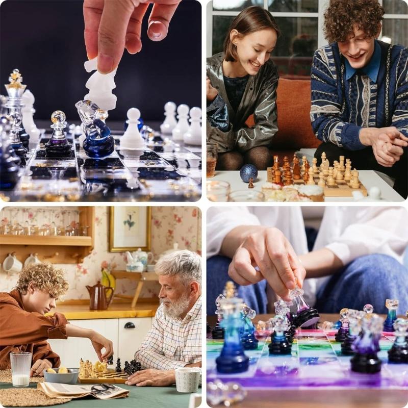 Chess Mold Support Professional Game Pieces Organizer Acrylic Display Stand for Silicone Molds Game Kit Accessories