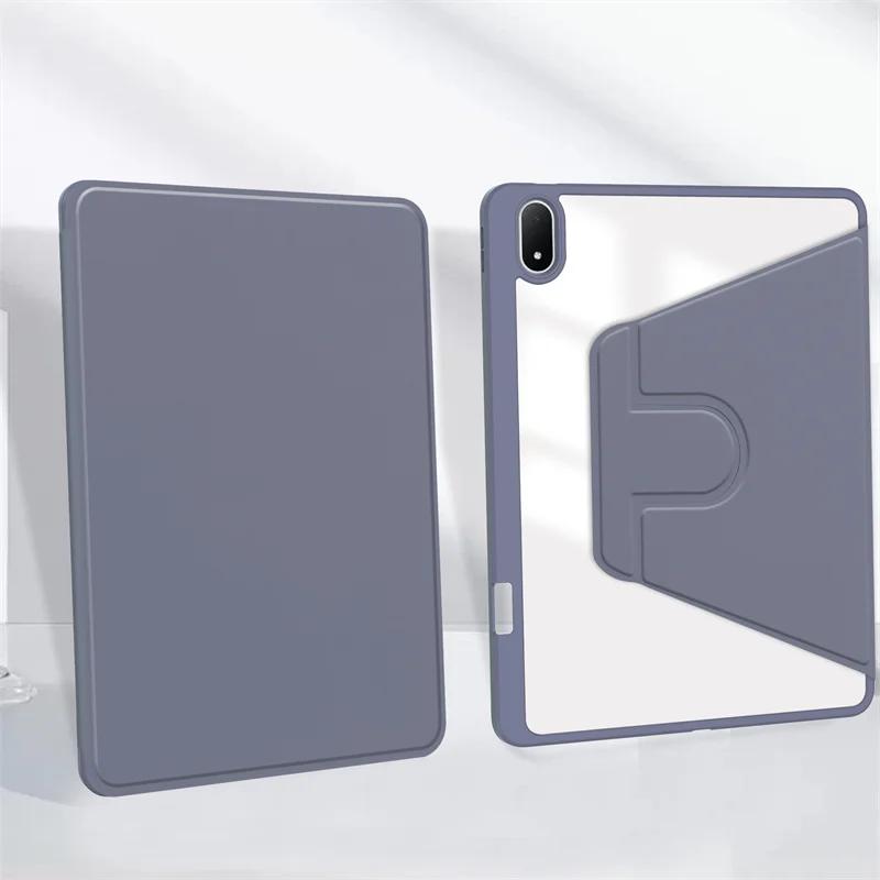 For Oneplus Pad 3 One Plus Pad 3 13.2 inch Case with Pencil Holder 360 Rotating PU Leather Acrylic Clear Hard Stand Cover