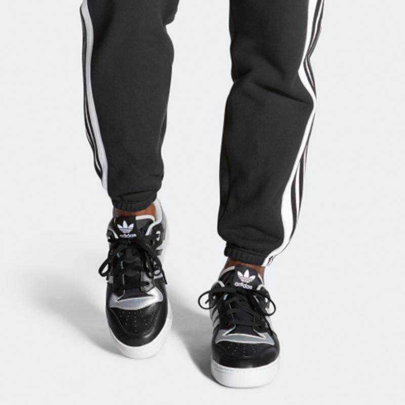 Adidas Originals Rivalry Low Rutschfest Leichtgewichtige Low-Top Skateboard Schuhe Unisex Schwarz Silber Sneakers EE4964