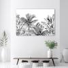Canvas Print, Black and White Leaves