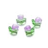 10/20Set Tulips Flower Lampwork Beads Multicolor Glass Flora Beads Multicolor Loose Beads for DIY Bracelets Jewelry Making