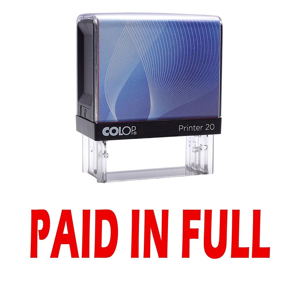 PAID IN FULL Self Inking Rubber Stamp Small Black Ink Office Stock Stamp Colop