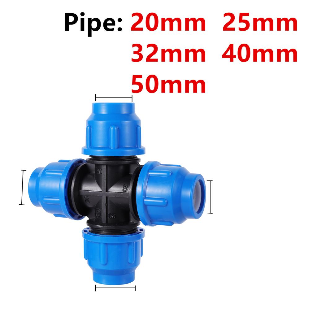 PE Water Pipe Connector Pipe Fittings 20/25/32/40/50mm Water Tube Direct Pipe Quick Valve Connector Pipe Connector 1 Pc