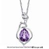 Amethyst Purple and Rose Diamond Pendant Women's Necklace - Short Clavicle Chain