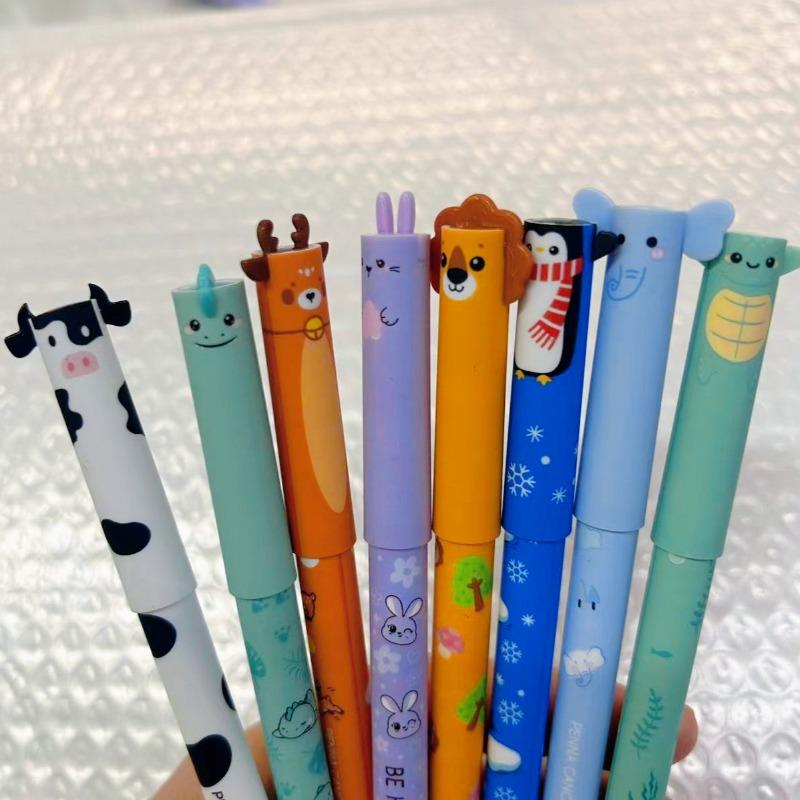 8pcs Lions, Elephants, Deer, Cows, Dinosaurs, And Animal-Themed Erasable Pens Are Perfect for Beginners to Write, Draw, Sketch