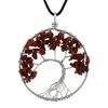 Natural Stone Irregular Tree Of Life Necklace Pendant Amethyst Wrapped Wisdom Tree Necklace Colorful Gravel N02