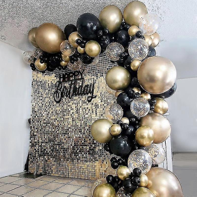 Black Gold Balloon Garland Arch Happy Birthday Party Decoration Kids Graduation Party Latex Baloon Wedding Birthday Decor