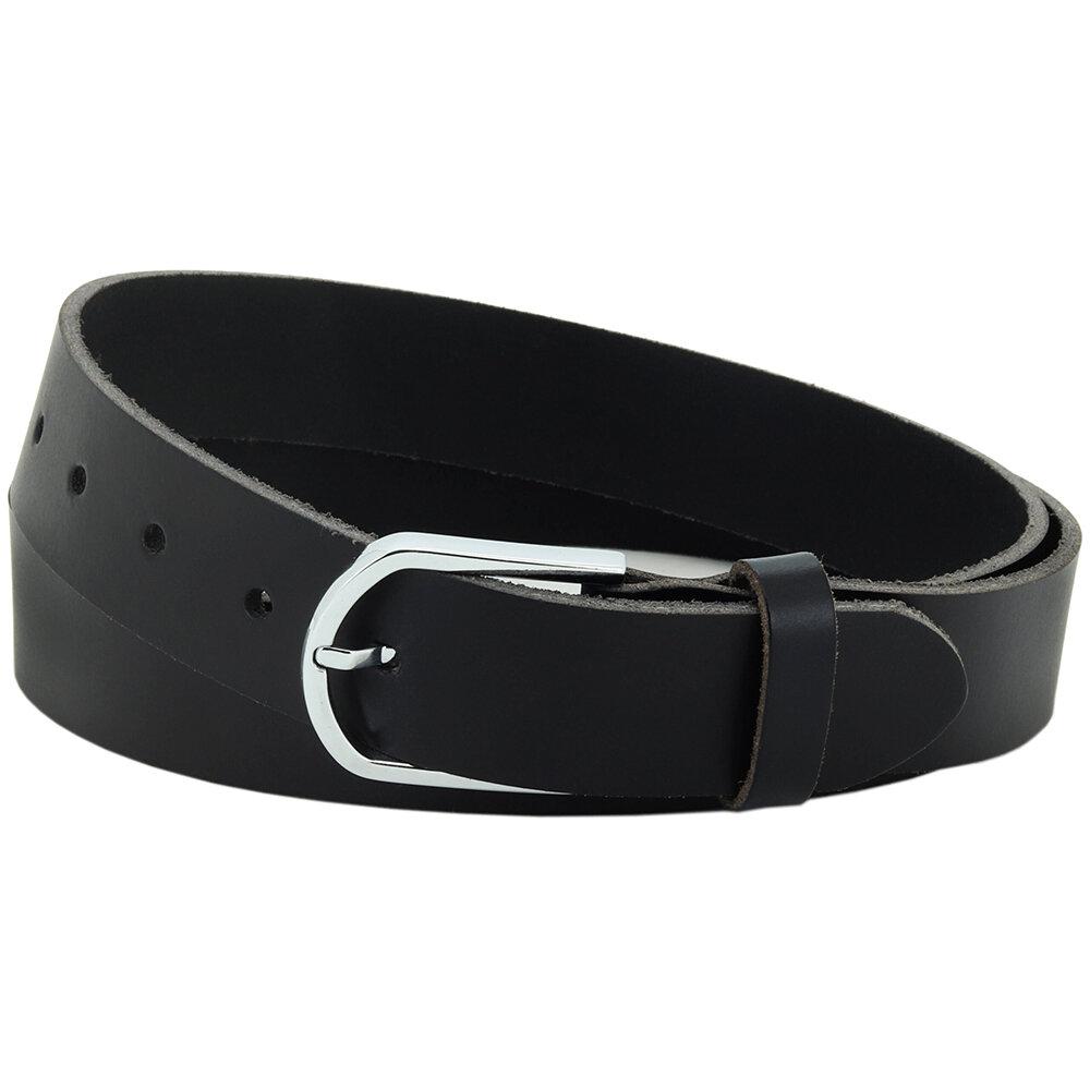 

Жіночий ремінь з натуральної шкіри NEEDIVYOU Чорний зі срібною фурнітурою ЗРОБЛЕНО В НІМЕЧЧИНІ 105cm