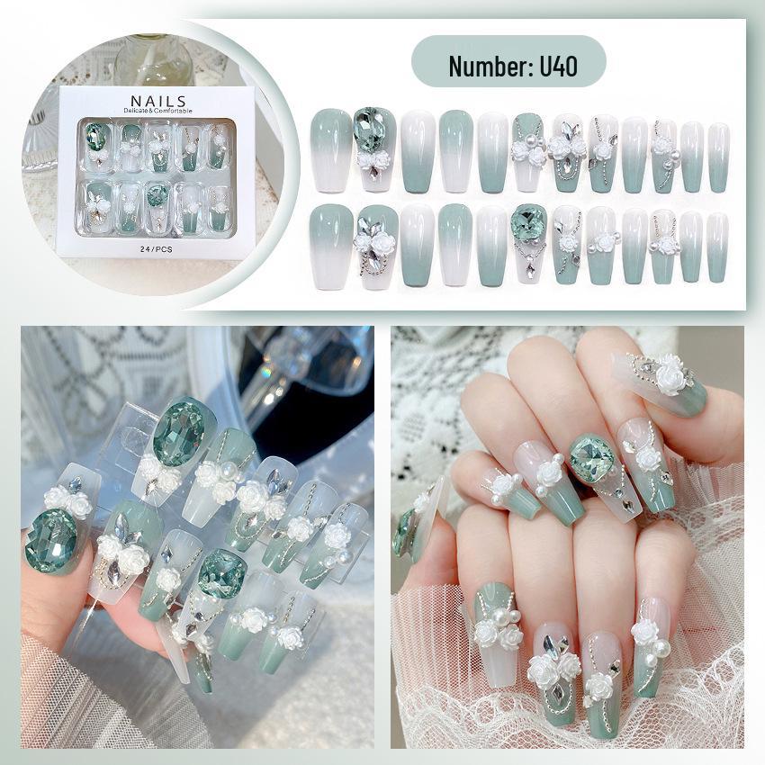 High-End Handmade Nail Art: Pure Desire Style Rhinestone Nail Stickers Collection.