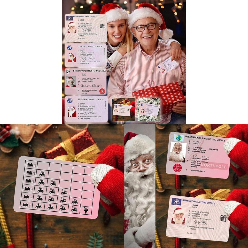 Premium Santa Claus Driving License Christmas Novelty Gift Card Plastic Material