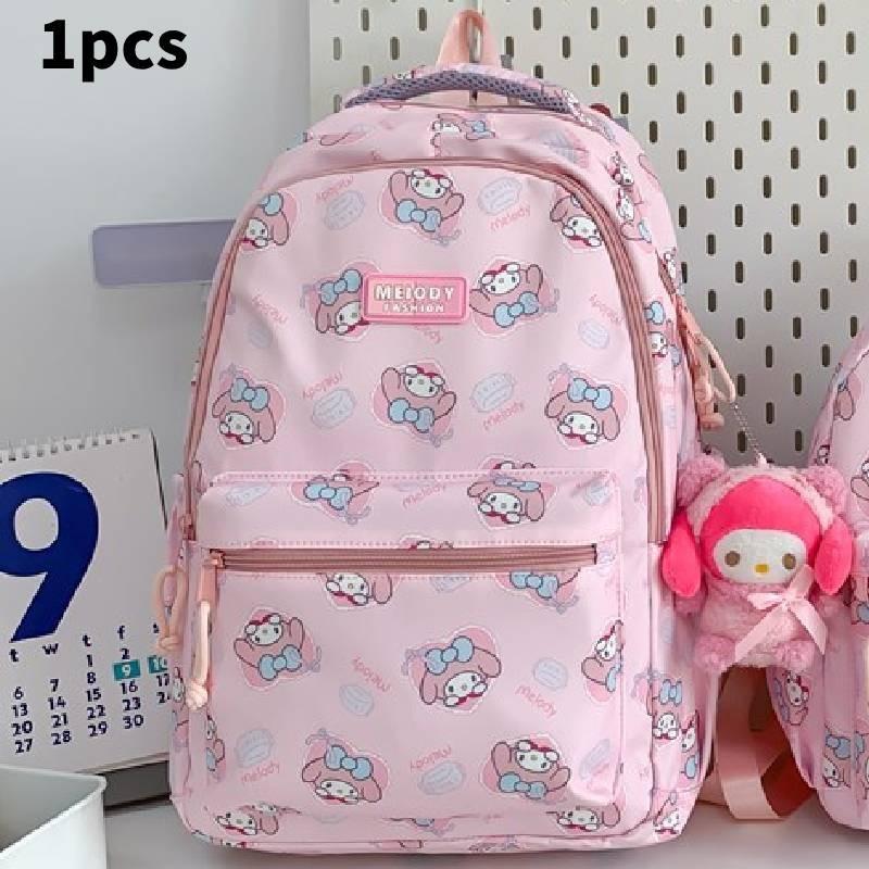 

Anime Style Waterproof Nylon Backpack With Expansion For School College Students Special Characters Included 32*23*10cm розовый
