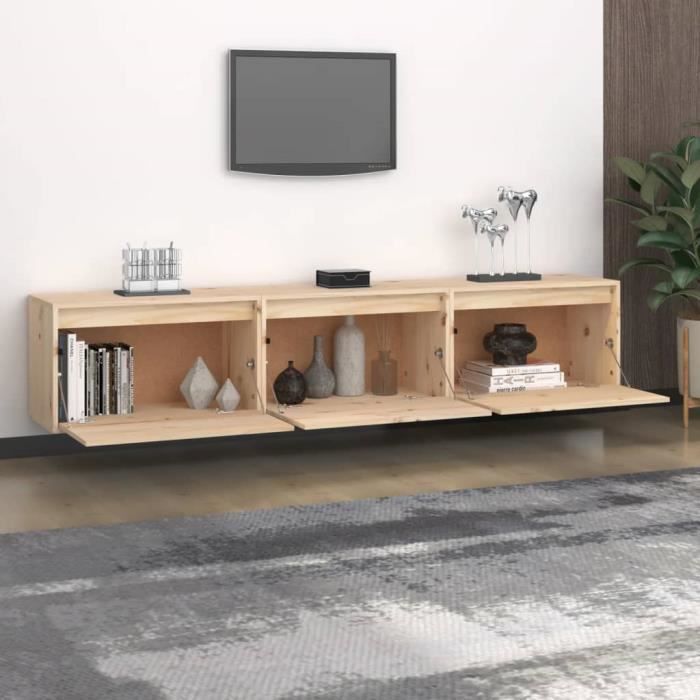 VidaXL Meubles TV 3 pcs, Bois massif de pin