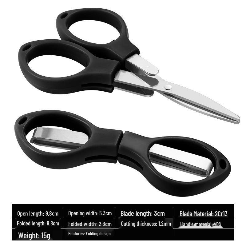 Multi-functional Folding Stainless Steel Scissors for DIY, Sewing, Paper Cutting, and Office Use