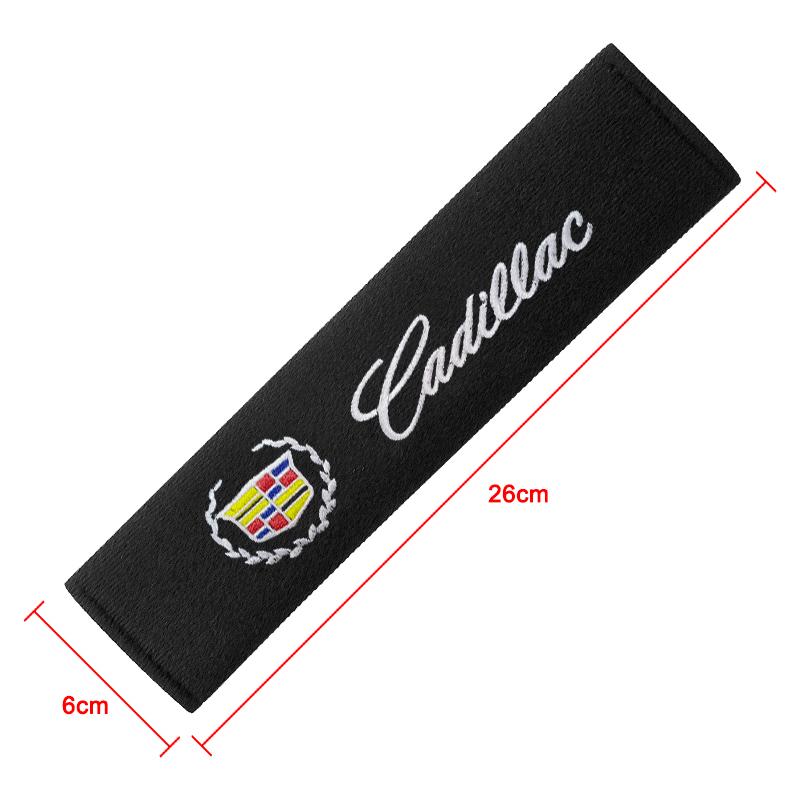 Cotton Car Emblem Badge Seat Belt Cover Shoulder Protection Cushion For Cadillac CT4 Seville ATS Celestiq Ciel Escala SRX XT6 EV XLR ELR Elmiraj EXT