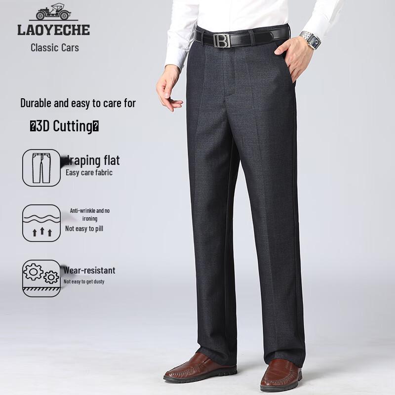 

Men s Wrinkle-Resistant Straight-Leg Casual Trousers 36