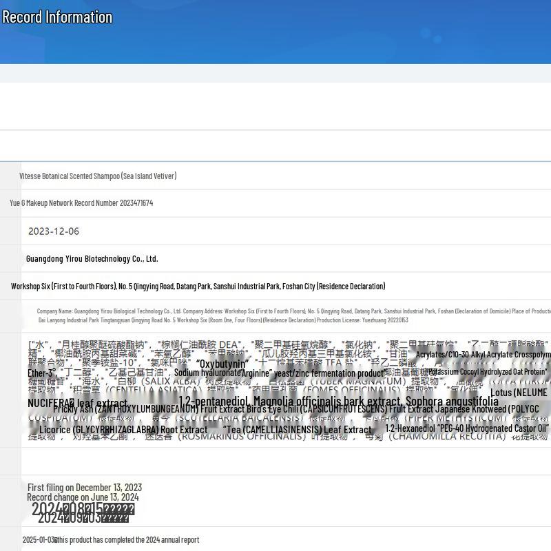Weitesi Pflanzenextrakt-Duftshampoo