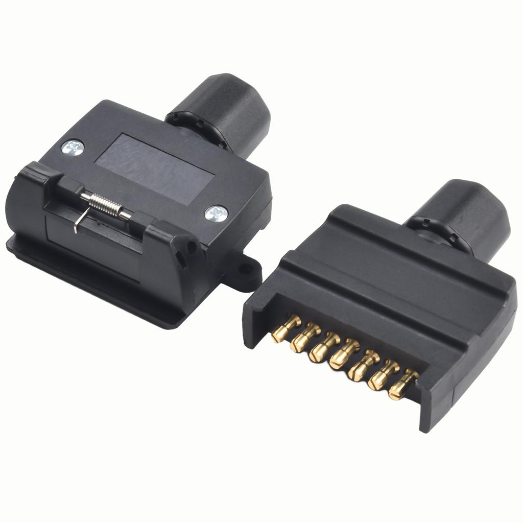 12V Car Trailer Adaptor 7 Pin Flat Trailer Plug Male Female Socket RV Camper Caravan Boat Trucks Adaptor Connector