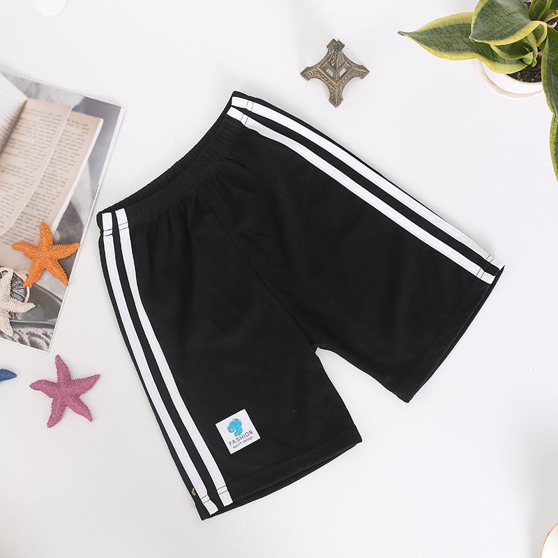 Unisex Sommer-Sportshorts für Kinder mit Seitenstreifen, Leichte Freizeit-Bermudas für Kleinkinder und kleine Kinder