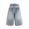 Trendy Summer Vintage Loose Wide Leg Back Button Designer Cropped Capri Denim Pants For Women Versatile Slimming FigureFlattering Casual Wear