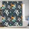 Vintage-inspired Bath Curtain Featuring a Deer Motif with Green Foliage Perfect for Adding an Elegant Touch To Any Bathroom