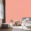 Heart Wallpaper Coral, White and Peach 50x1000