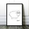 Picasso's painting of a sheep, A4 size, framed art poster, poster by aoipro (black frame (23cm x 31cm))