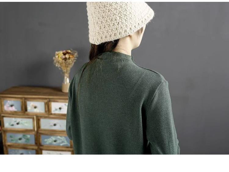 Ethnic Style Retro German Velvet Women's Sweatshirt, 2024 Autumn/Winter, Loose Stitching Pullover, Warm Base Layer