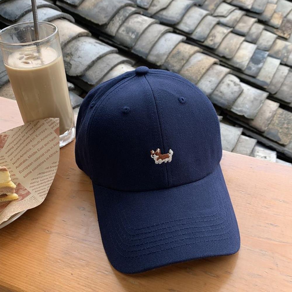 Cute Corgi Dog Embroidered Baseball Cap Sun Protective Breathable Adjustable Ideal Casual Hat Men Women Unisex Baseball Cap
